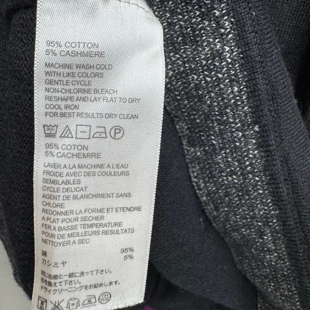 Tommy Bahama Mens XL Black Cotton Cashmere Pullover Sweater Elbow Patches